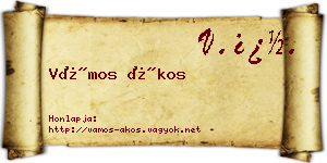 Vámos Ákos névjegykártya